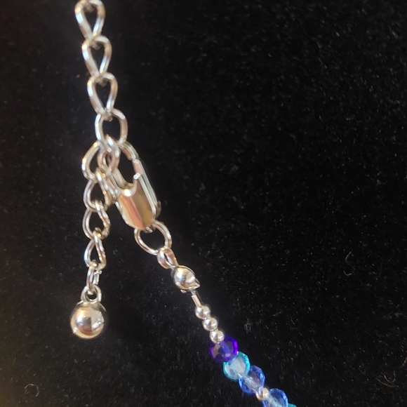 Blue Czech beads with white agate quarts beads - Picture 3 of 5